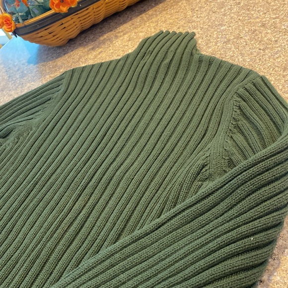Express Knit Sweater 100% Cotton Dark Green Medium - Picture 10 of 12